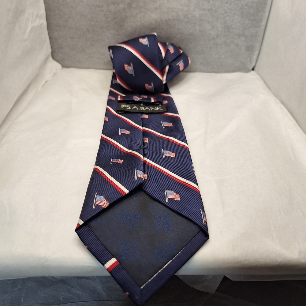 JOS Banks American Flag Navy with Red White and Blue American Flag Handsewn 100% - Picture 3 of 5